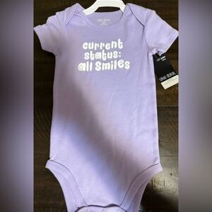 Okie Dokie Baby Girls' Round Neck Bodysuit – Short Sleeve, NWT– Adorable Comfort